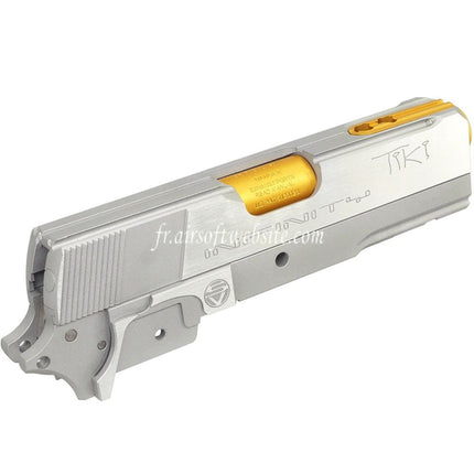Bomber Airsoft CNC Aluminum SVI Infinity Tiki Style Canon Glissière Milieu Châssis Kit Set Shiny Convient pour Tokyo Marui Hi-Capa 5.1 Série GBB Pistolets