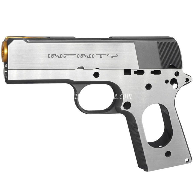 Bomber Airsoft CNC Aluminum SVI Infinity Tiki Style Canon Glissière Milieu Châssis Set Convient pour Tokyo Marui V10 Série GBB Pistolets Argent