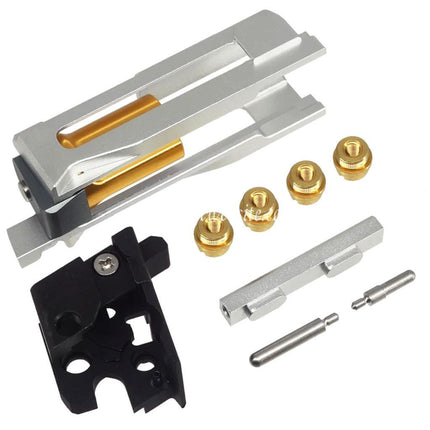 Bomber Airsoft CNC Aluminum SVI Infinity Tiki Style Canon Glissière Milieu Châssis Set Convient pour Tokyo Marui V10 Série GBB Pistolets Argent