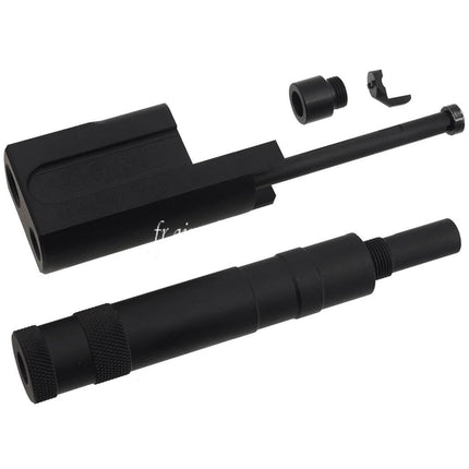 AIRSOFT WEBSITE ALGIMEC Style Kompensator mit Schalldämpfer Passend für +11mm CW (im Uhrzeigersinn) Gewinde KSC Tokyo Marui M9 GBB Pistolen