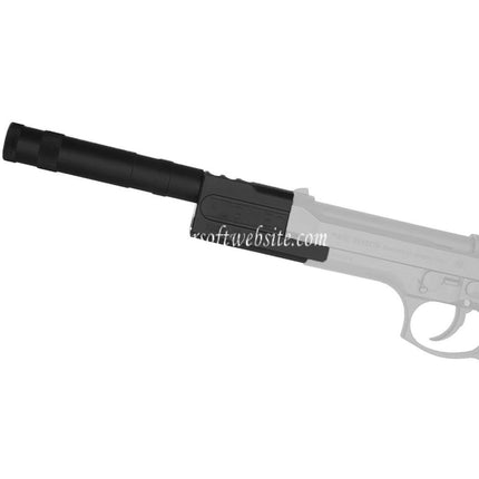 AIRSOFT WEBSITE ALGIMEC Style Kompensator mit Schalldämpfer Passend für +11mm CW (im Uhrzeigersinn) Gewinde KSC Tokyo Marui M9 GBB Pistolen