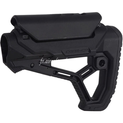 E&C GL-CORE CP Style Rétractable Crosse Convient pour AR M4 M16 Série AEG Fusils Airsoft Noir