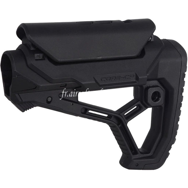 E&C GL-CORE CP Style Rétractable Crosse Convient pour AR M4 M16 Série AEG Fusils Airsoft Noir