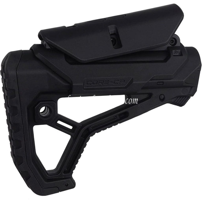E&C GL-CORE CP Style Rétractable Crosse Convient pour AR M4 M16 Série AEG Fusils Airsoft Noir