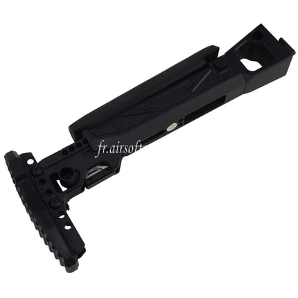 5KU KPYK Télescopique Pliante Crosse avec Cheek Riser Convient pour GHK AKM V3 Série GBB Fusils Airsoft Noir