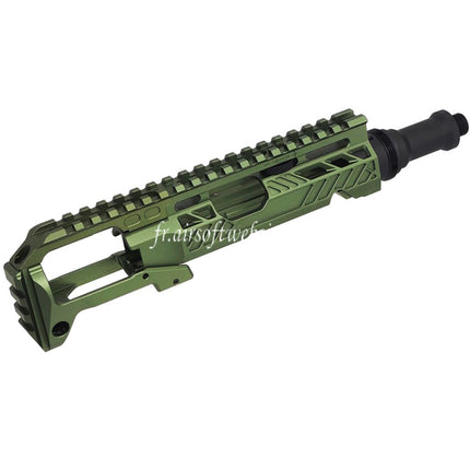 5KU Carabine Conversion Kit Type-A avec M1913 Rail Crosse Adaptateur Convient pour Action Army AAP-01 Série GBB Pistolet Airsoft