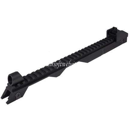 Airsoft Website 340mm Haut Rail avec Avant Aarrière Viseur Convient pour G36 Série AEG Fusils Noir