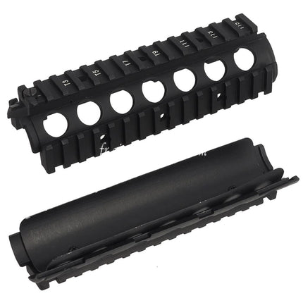 Airsoft Website 170mm CNC Aluminium KAC Style M4A1 M4CQB RAS Handschutz Schienensystem mit Staubschutzhülle Passend für M4 M16 Serie AEG Gewehre Schwarz