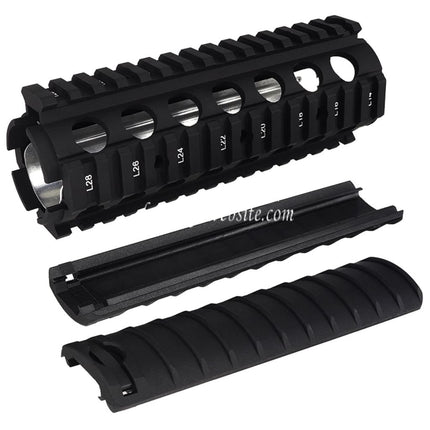 Airsoft Website 170mm CNC Aluminium KAC Style M4A1 M4CQB RAS Handschutz Schienensystem mit Staubschutzhülle Passend für M4 M16 Serie AEG Gewehre Schwarz