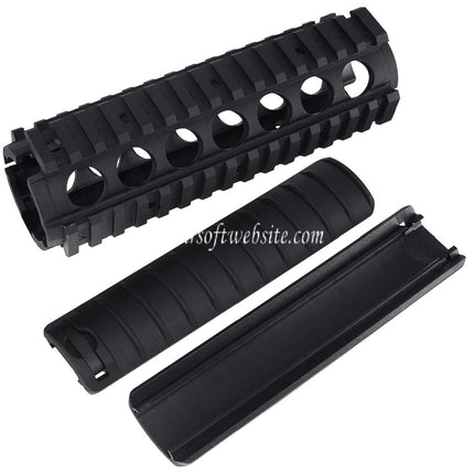 Airsoft Website 170mm Polymer KAC Style M4A1 M4CQB RAS Garde-Main Rail Système avec Couvre Poussière Convient pour M4 M16 Série AEG Fusils Noir