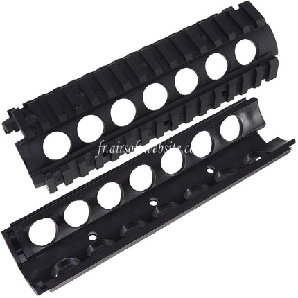 Airsoft Website 170mm Polymer KAC Style M4A1 M4CQB RAS Garde-Main Rail Système avec Couvre Poussière Convient pour M4 M16 Série AEG Fusils Noir