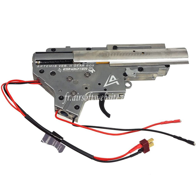 APS Artemis Version 2 V2 Vitesse Boîte avec E-Shooter ETU Convient pour M4 M16 Série AEG EBB Fusils Airsoft Câblage arrière