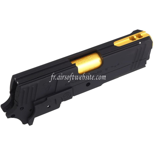 Bomber Airsoft CNC Aluminum SVI Infinity Tiki Style Canon Milieu Châssis Glissière Kit Set Convient pour Tokyo Marui Hi-Capa 5.1 Série GBB Pistolets