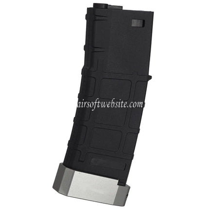 E&C 120 Billes Polymère TR-1 Mid-Cap Chargeur avec Argent Base Plaque Convient pour M4 M16 Série AEG Fusils Airsoft Noir