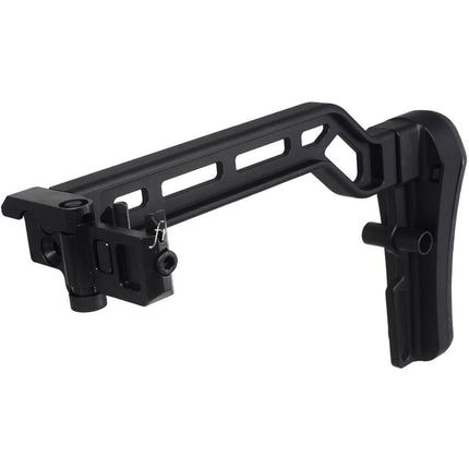 5KU Taktischer modularer Klappschaft aus Aluminium mit Gummipolster für 20-mm-Picatinny-Schienen, Schaftadapter, Gewehre, Schwarz