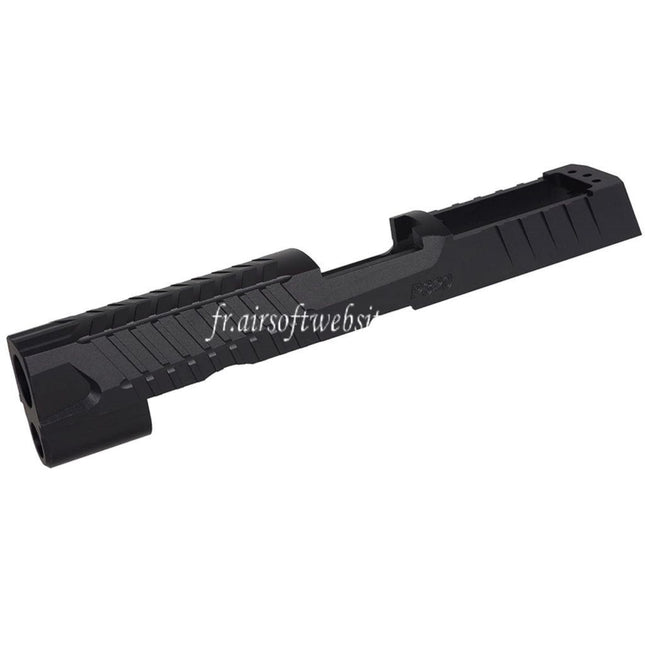 5KU CNC Aluminum MAX 2.0 Glissiere avec Romex3 Adaptateur Convient pour SIG Air VFC SIG Sauer P320 M17 Serie GBB Pistolets Airsoft Noir