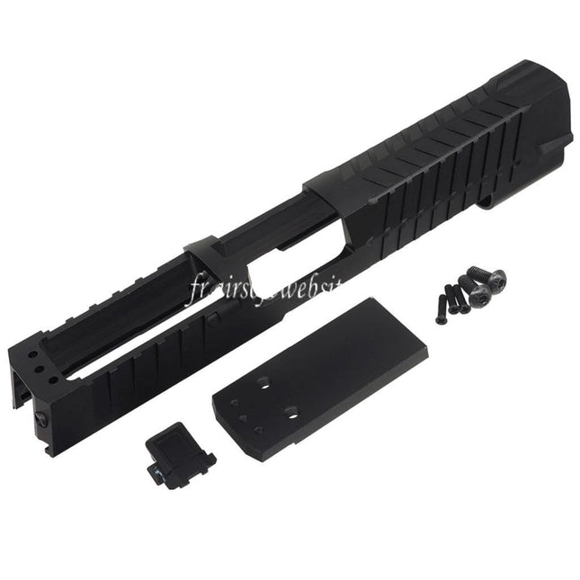 5KU CNC Aluminum MAX 2.0 Glissiere avec Romex3 Adaptateur Convient pour SIG Air VFC SIG Sauer P320 M17 Serie GBB Pistolets Airsoft Noir