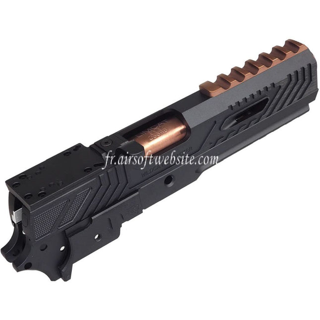 5KU CNC Aluminum Limcat Wildcat Tracker Carry Optique Canon Glissiere Milieu Chassis Convient pour Tokyo Marui Hi-Capa Serie GBB Pistolets Airsoft