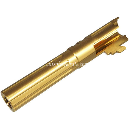 5KU 4.3 Pouces Acier inoxydable Cannelures droites Canon Exterieur +11mm CW sens horaire Filetage Convient pour Hi-Capa 4.3 Serie GBB Pistolets Airsoft